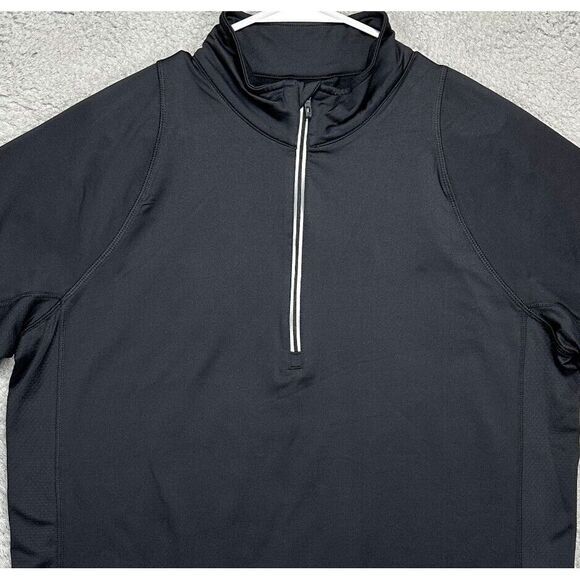 Sunice Shirt Mens Large Black Quarter Zip Pullover Athletic Stretch Long Sleeve